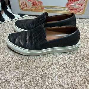 Aquatalia Textured Black Slip-On Flats